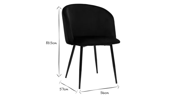 Chaises Design En Velours Noir (lot De 2) VANITY 11