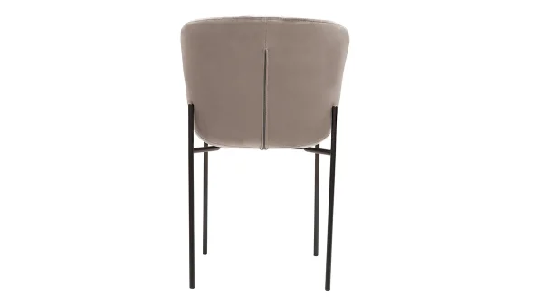 Chaises Design En Velours Taupe Et Métal Noir (lot De 2) SAIGA 6