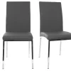 Chaises Design Gris Et Métal Acier Chromé (lot De 2) SIMEA 31