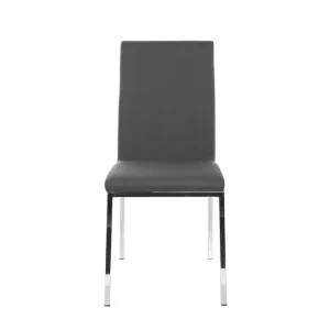 Chaises Design Gris Et Métal Acier Chromé (lot De 2) SIMEA 11