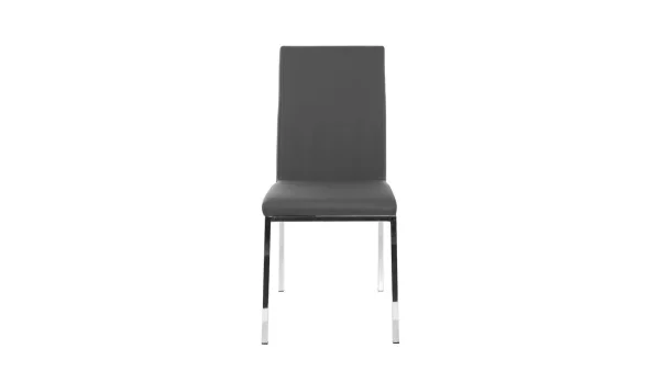 Chaises Design Gris Et Métal Acier Chromé (lot De 2) SIMEA 3