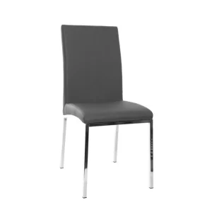 Chaises Design Gris Et Métal Acier Chromé (lot De 2) SIMEA 13