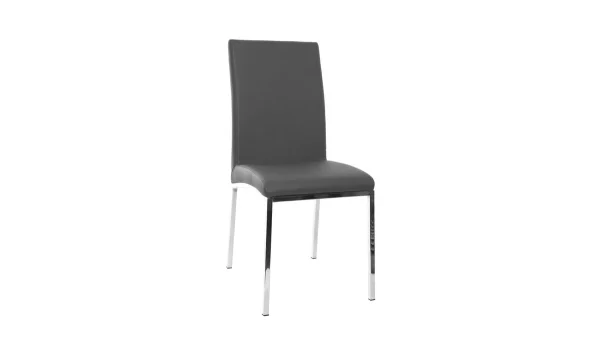 Chaises Design Gris Et Métal Acier Chromé (lot De 2) SIMEA 4