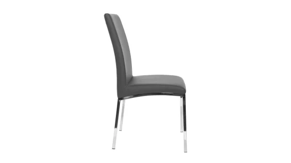 Chaises Design Gris Et Métal Acier Chromé (lot De 2) SIMEA 5