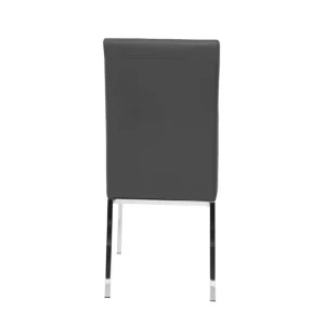 Chaises Design Gris Et Métal Acier Chromé (lot De 2) SIMEA 17