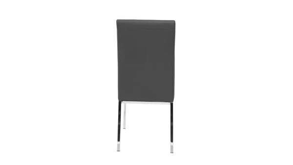 Chaises Design Gris Et Métal Acier Chromé (lot De 2) SIMEA 6