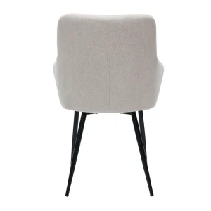 Chaises Design Matelassées En Tissu Velours Texturé Beige Et Métal Noir (lot De 2) MONTERO 18