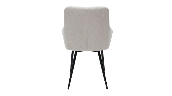 Les achats en ligne Chaises Design Matelassées En Tissu Velours Texturé Beige Et Métal Noir (lot De 2) MONTERO 6