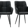 Chaises Design Matelassées Noires Et Métal Noir (lot De 2) MONTERO soldes luxe 34