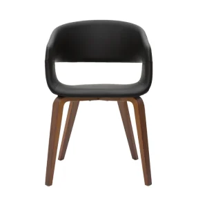 marque pas cher Chaises Design Noir Et Bois Foncé Noyer (lot De 2) SLAM 11