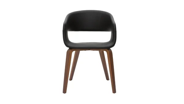 marque pas cher Chaises Design Noir Et Bois Foncé Noyer (lot De 2) SLAM 3