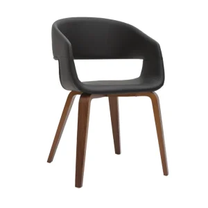 marque pas cher Chaises Design Noir Et Bois Foncé Noyer (lot De 2) SLAM 13