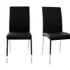 Chaises Design Noires Et Métal Acier Chromé (lot De 2) SIMEA 25