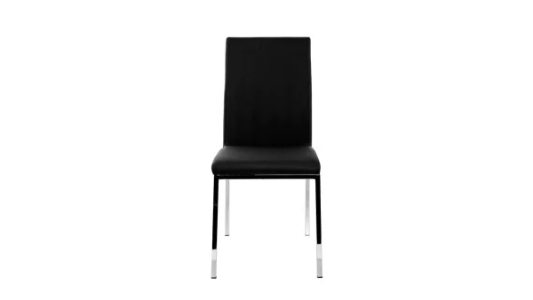 Chaises Design Noires Et Métal Acier Chromé (lot De 2) SIMEA 3