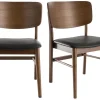 Chaises En Bois Foncé Noyer Et Assises Noires (lot De 2) SHELDON 26