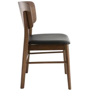 Chaises En Bois Foncé Noyer Et Assises Noires (lot De 2) SHELDON 16