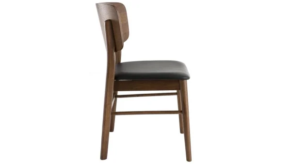 Chaises En Bois Foncé Noyer Et Assises Noires (lot De 2) SHELDON 5