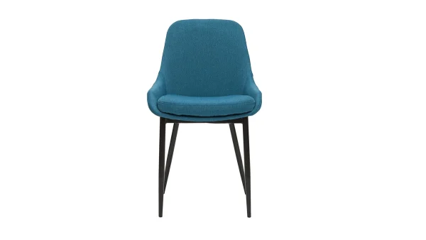 soldes Chaises En Tissu Bleu Canard Et Métal Noir (lot De 2) HOLO 3