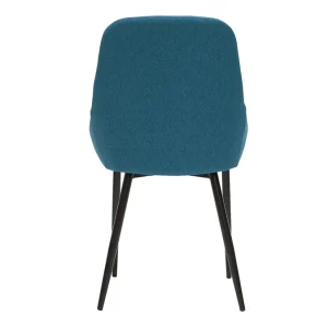 soldes Chaises En Tissu Bleu Canard Et Métal Noir (lot De 2) HOLO 17