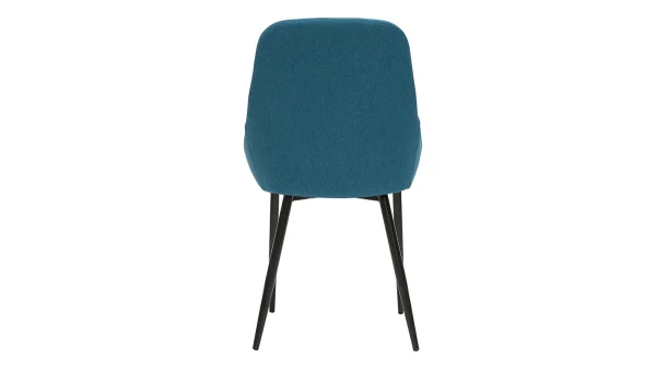 soldes Chaises En Tissu Bleu Canard Et Métal Noir (lot De 2) HOLO 6