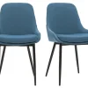 soldes Chaises En Tissu Bleu Canard Et Métal Noir (lot De 2) HOLO 26