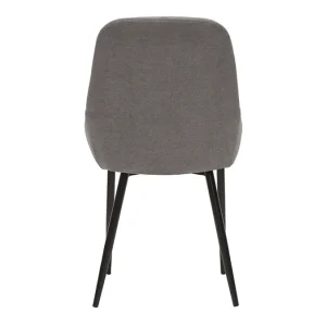 Chaises En Tissu Effet Velours Gris Et Métal Noir (lot De 2) HOLO 17