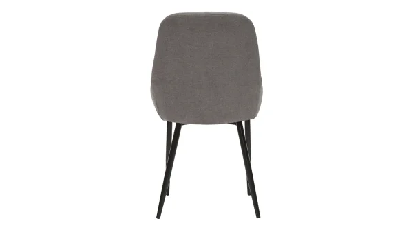 Chaises En Tissu Effet Velours Gris Et Métal Noir (lot De 2) HOLO 6