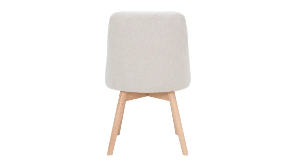 Chaises En Tissu Effet Velours Texturé Beige Et Bois Clair Massif (lot De 2) HIGGINS 6