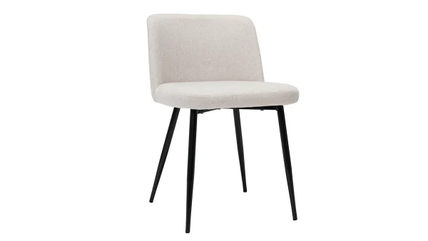 Chaises En Tissu Effet Velours Texturé Beige Et Métal Noir (lot De 2) MONTI 4