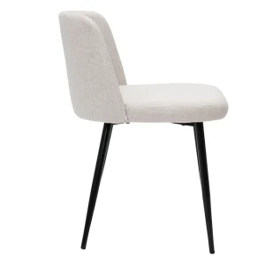 Chaises En Tissu Effet Velours Texturé Beige Et Métal Noir (lot De 2) MONTI 17