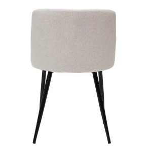 Chaises En Tissu Effet Velours Texturé Beige Et Métal Noir (lot De 2) MONTI Pas Cher soldes France 19