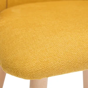 Chaises En Tissu Effet Velours Texturé Jaune Moutarde Et Bois Massif (lot De 2) HIGGINS site pas cher 20