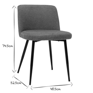 magasin solde Chaises En Tissu Effet Velours Texturé Terre Brûlée Et Métal Noir (lot De 2) MONTI 28