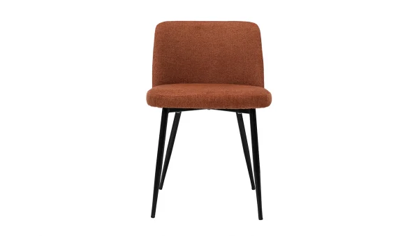 magasin solde Chaises En Tissu Effet Velours Texturé Terre Brûlée Et Métal Noir (lot De 2) MONTI 3