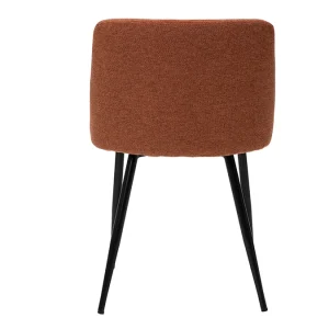 magasin solde Chaises En Tissu Effet Velours Texturé Terre Brûlée Et Métal Noir (lot De 2) MONTI 20