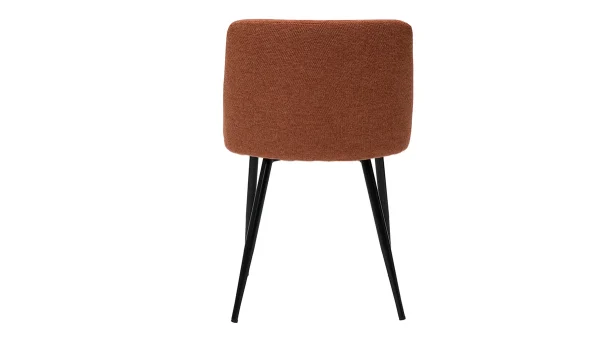 magasin solde Chaises En Tissu Effet Velours Texturé Terre Brûlée Et Métal Noir (lot De 2) MONTI 6