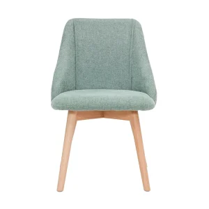 Chaises En Tissu Effet Velours Texturé Vert Céladon Et Bois Clair Massif (lot De 2) HIGGINS 11