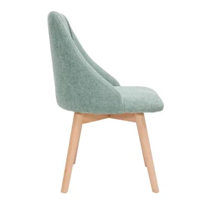 Chaises En Tissu Effet Velours Texturé Vert Céladon Et Bois Clair Massif (lot De 2) HIGGINS 15