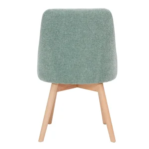 Chaises En Tissu Effet Velours Texturé Vert Céladon Et Bois Clair Massif (lot De 2) HIGGINS 17