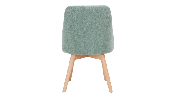 Chaises En Tissu Effet Velours Texturé Vert Céladon Et Bois Clair Massif (lot De 2) HIGGINS 6