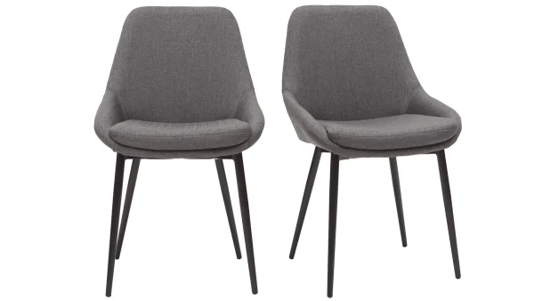 Chaises En Tissu Gris (lot De 2) HOLO – Miliboo & Stéphane Plaza 1