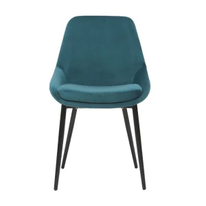 Chaises En Tissu Velours Bleu Pétrole Et Métal Noir (lot De 2) HOLO – Miliboo & Stéphane Plaza 12