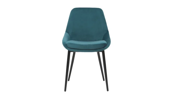 vente luxe pas cher Chaises En Tissu Velours Bleu Pétrole Et Métal Noir (lot De 2) HOLO – Miliboo & Stéphane Plaza 3