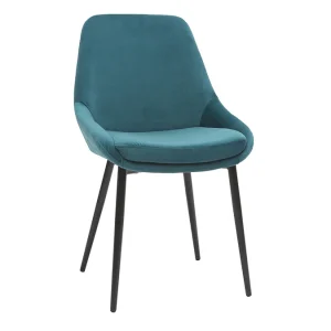 vente luxe pas cher Chaises En Tissu Velours Bleu Pétrole Et Métal Noir (lot De 2) HOLO – Miliboo & Stéphane Plaza 14