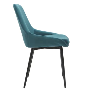 Chaises En Tissu Velours Bleu Pétrole Et Métal Noir (lot De 2) HOLO – Miliboo & Stéphane Plaza 16