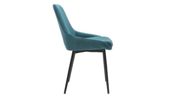 Chaises En Tissu Velours Bleu Pétrole Et Métal Noir (lot De 2) HOLO – Miliboo & Stéphane Plaza 5