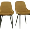 Chaises En Tissu Velours Bronze Et Métal Noir (lot De 2) HOLO 32