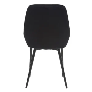 Chaises En Tissu Velours Noir Et Métal Noir (lot De 2) HOLO 20