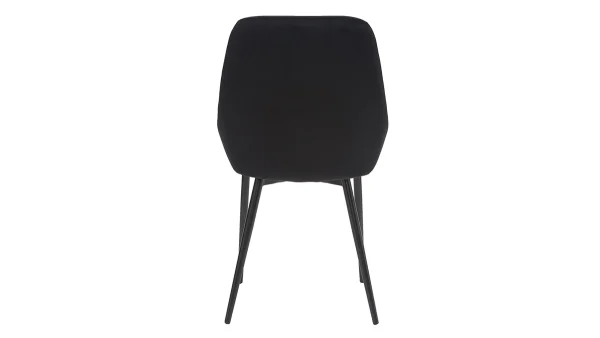 Chaises En Tissu Velours Noir Et Métal Noir (lot De 2) HOLO 6