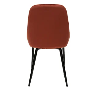 Chaises En Tissu Velours Rouge Tomette Et Métal Noir (lot De 2) HOLO 19